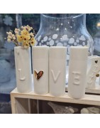 Ensemble de 4 Mini Vases LOVE Blancs en Porcelaine RÄDER DESIGN
