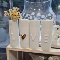 Ensemble de 4 Mini Vases LOVE Blancs en Porcelaine RÄDER DESIGN