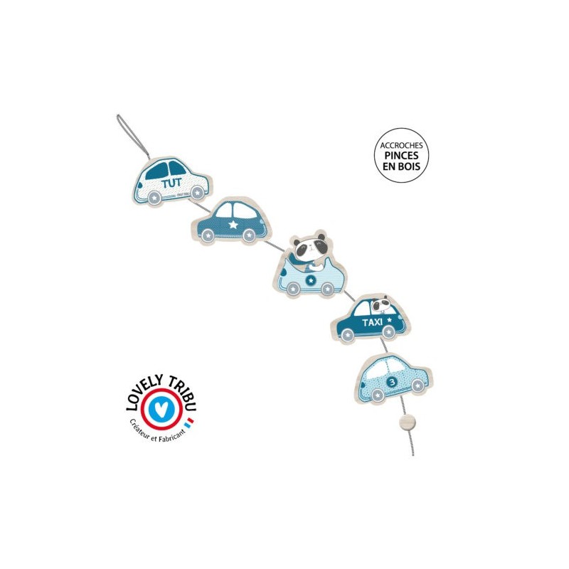 Porte-Photos Rolande la Guirlande Petites Voitures Bleues LOVELY TRIBU promotion