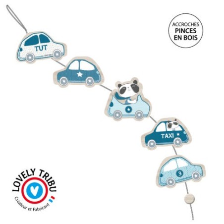 Porte-Photos Rolande la Guirlande Petites Voitures Bleues LOVELY TRIBU promotion