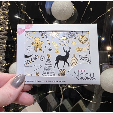 Planche de Tatouages Ephémères Thème Noël Mini SIOOU
