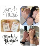 Pochette de 5 Lovely Tatoo pour EVG et EVJF, Team du Marié, Team de la Mariée, Tatouages Ephémères SIOOU