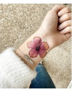 Pochette de 5 Lovely Tatoo Fleur d'Hibiscus Colorée Tatouages Ephémères SIOOU