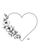 Pochette de 5 Lovely Tatoo Coeur Fleuri Tatouages Ephémères SIOOU