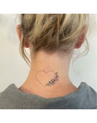 Pochette de 5 Lovely Tatoo Coeur Fleuri Tatouages Ephémères SIOOU