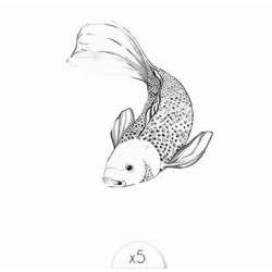 Pochette de 5 Lovely Tatoo Carpe Koï Tatouages Ephémères SIOOU