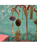 Boucles d'Oreilles Dépareillées Magic en Pierres Naturelles MADAMIRMA