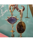 Boucles d'Oreilles Dépareillées Magic en Pierres Naturelles MADAMIRMA
