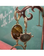 Boucles d'Oreilles Dépareillées Magic en Pierres Naturelles MADAMIRMA