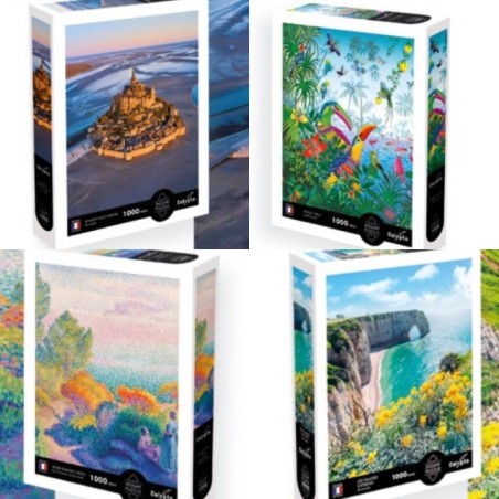 Puzzle 1000 pièces Etretat, Mont St Michel, Jardin Tropical ou Tableau H.E Cross SENTOSPHERE