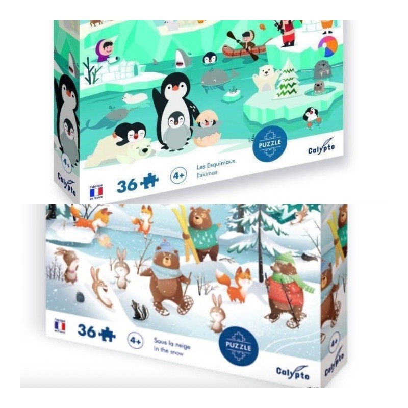 Puzzles 36 pièces, 4 ans + Les Esquimaux ou Sous la Neige SENTOSPHERE