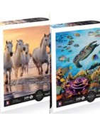 Puzzle 500 pièces (Pièces XL) Chevaux de Camargue ou Fonds Marins SENTOSPHERE