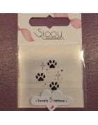 Pochette de 5 Lovely Tattoo  Pattes de Chien Tatouages Ephémères SIOOU