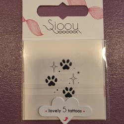 Pochette de 5 Lovely Tattoo  Pattes de Chien Tatouages Ephémères SIOOU