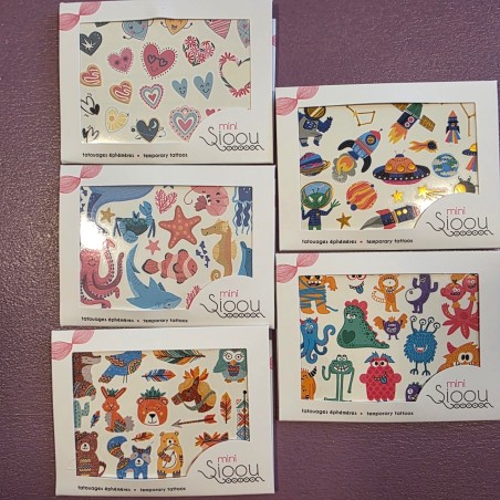 Planche de Tatouages Ephémères Enfants Mini SIOOU