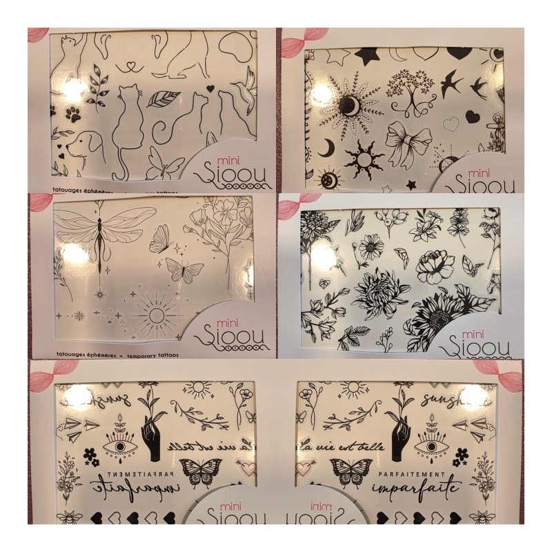 Planche de Mini Tatouages Ephémères Mini SIOOU