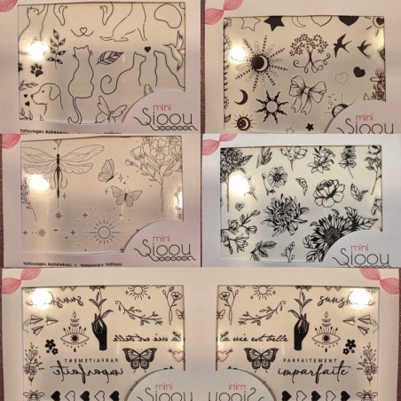 Planche de Mini Tatouages Ephémères Mini SIOOU