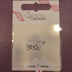 Pochette de 5 Lovely Tattoo un Amour de Teckel Tatouages Ephémères SIOOU
