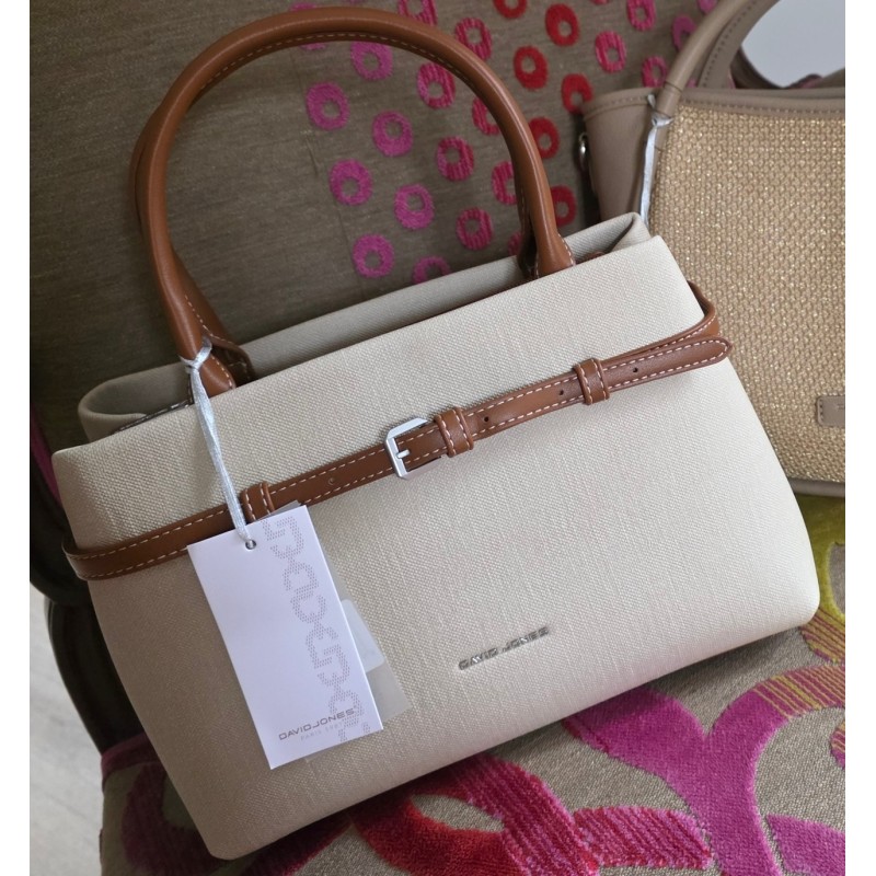 Sac Trapèze Chic Beige avec Ceinture fine autour DAVID JONES