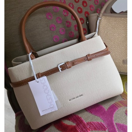 Sac Trapèze Chic Beige avec Ceinture fine autour DAVID JONES