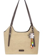 Sac Cabas Porté Epaule Effet Daim Beige ou Caramel DAVID JONES