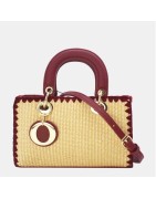 Petit Sac à Main Effet Paille Rouge TOM ET EVA