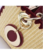 Petit Sac à Main Effet Paille Rouge TOM ET EVA