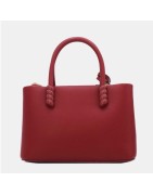 Sac Effet Cuir Lisse Jaune Pâle ou Rouge TOM & EVA