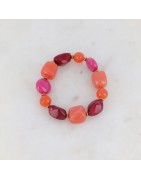 Bracelet Elastiqué orné de Perles en Résine de formes Différentes Colorées IKITA