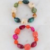 Bracelet Elastiqué orné de Perles en Résine de formes Différentes Colorées IKITA