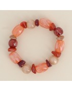 Bracelet Elastiqué orné de Perles en Résine Rondes et Ovales Colorées BOHM