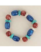 Bracelet Elastiqué orné de Perles en Résine Rondes et Ovales Colorées BOHM