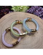 Gros Bracelet en Résine et Acier Doré Ouvrable et Aimanté ECLAT