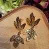 Boucles d'oreilles Feuille en Acier Doré Pendantes ECLAT PARIS