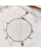 Chevillère Chaîne de Cheville en Acier Doré et Sept Breloques MILË MILA