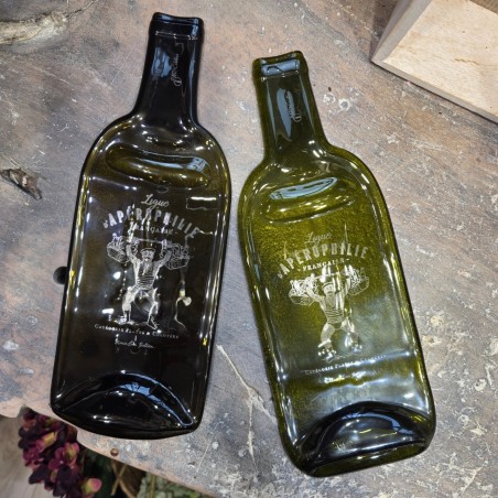 Planche Apéritive en Bouteille 75cl Upcyclée Inscription "Apérophilie" PLATES ET CULOTTÉES