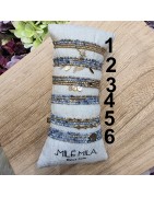 Bracelet Multitours ou Collier Long Pierres Bleues Jean MILË MILA