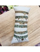 Bracelet Multitours ou Collier Long Pierres en Turquoise Africaine  MILË MILA