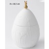 Boîte en Forme d'Oeuf en Porcelaine Blanche et Petit Lapin Doré RÄDER DESIGN