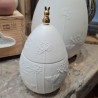 Boîte en Forme d'Oeuf en Porcelaine Blanche et Petit Lapin Doré RÄDER DESIGN