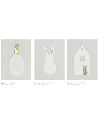 Ensemble de Trois Figurines de Pâques à Suspendre ou Déco de Table en Porcelaine Blanche RÄDER DESIGN