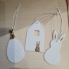 Ensemble de Trois Figurines de Pâques à Suspendre ou Déco de Table en Porcelaine Blanche RÄDER DESIGN