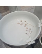 Coupelle en Porcelaine Blanche Fleurs et Papillons RÄDER DESIGN