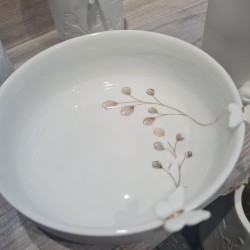 Coupelle en Porcelaine Blanche Fleurs et Papillons RÄDER DESIGN