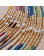 Bracelet Sunflower en Perles Miyuki, et Perle d'Eau Douce La Balinaise