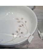 Coupelle en Porcelaine Blanche Fleurs et Papillons RÄDER DESIGN