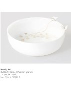 Coupelle en Porcelaine Blanche Fleurs et Papillons RÄDER DESIGN