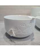 Petite Coupelle en Porcelaine Blanche avec Fleurs et Papillons RÄDER DESIGN