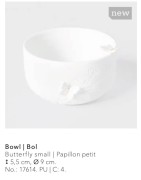 Petite Coupelle en Porcelaine Blanche avec Fleurs et Papillons RÄDER DESIGN