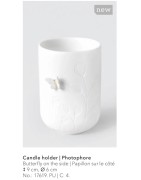 Photophore en Porcelaine Blanche Fleurs et Papillon  RÄDER DESIGN